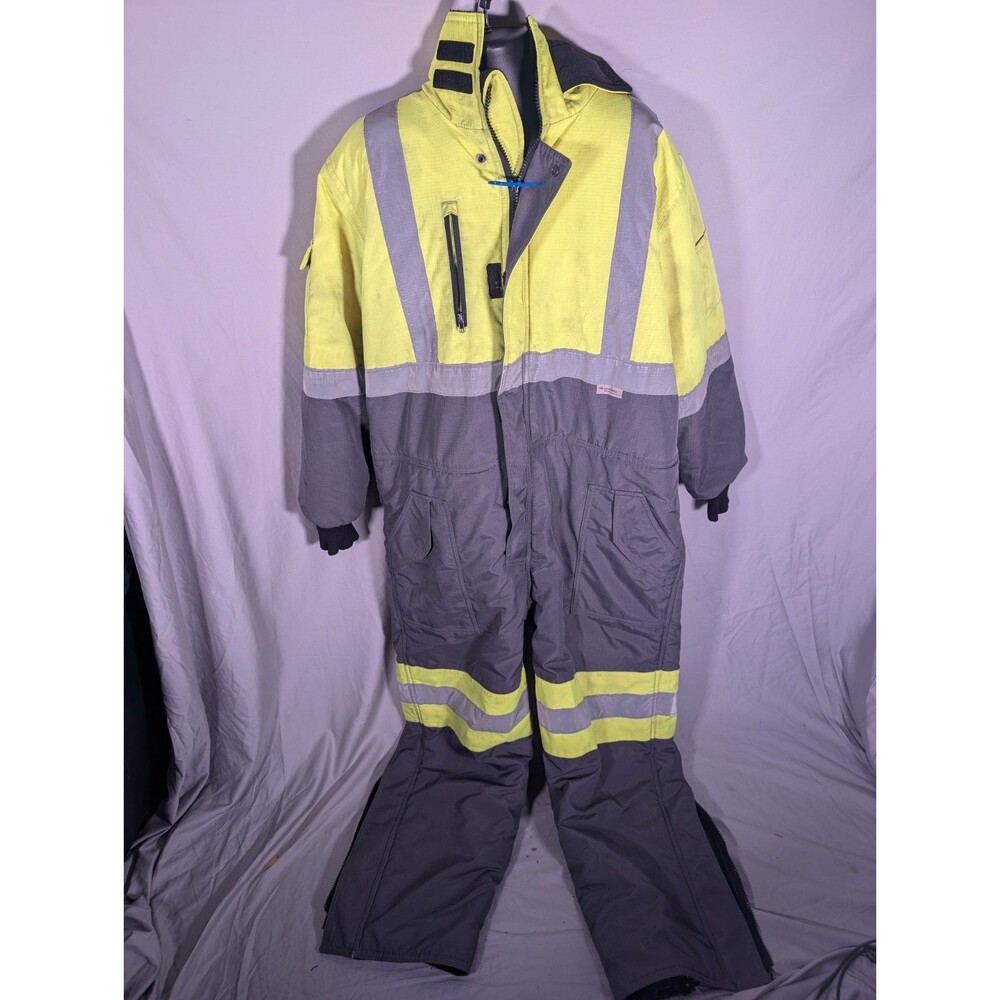 Refrigiwear Hi-Vis Insulated Freezer Coverall Xl Regular Reflective Cold Storage